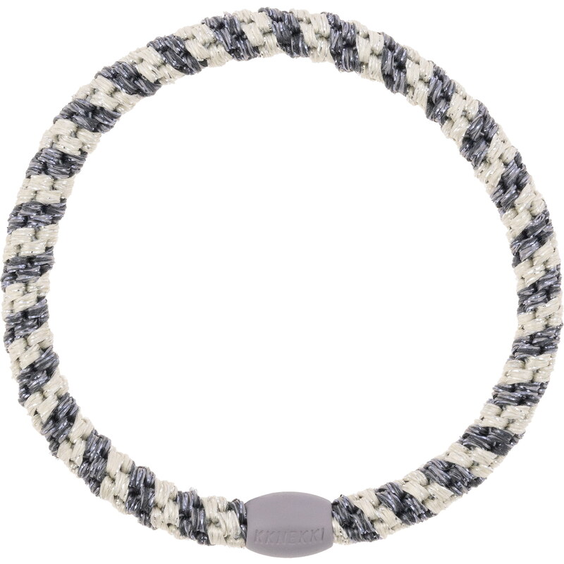 Gumička do vlasov Kknekki Slim Silver Grey Stripe 65210327