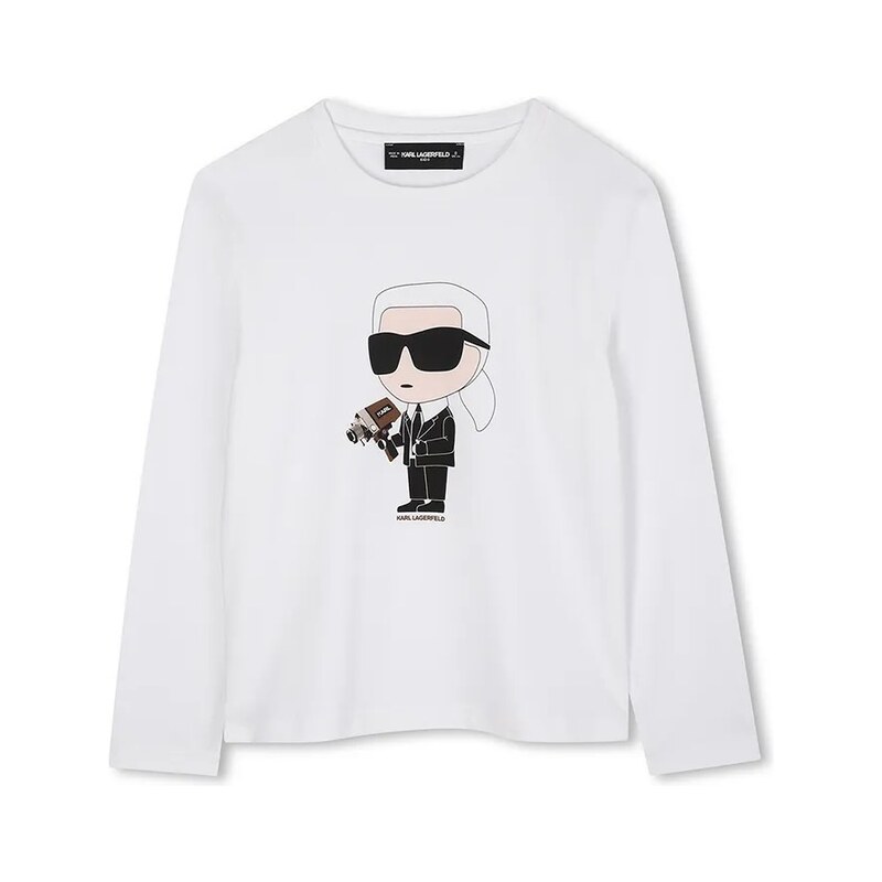 Detská bavlnená košeľa s dlhým rukávom Karl Lagerfeld 65233928