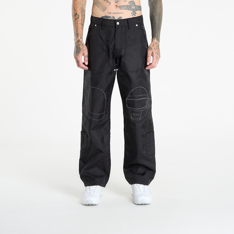 Kalhoty PLEASURES Daft Club Helmets Nylon Work Pants Black 38 65212787