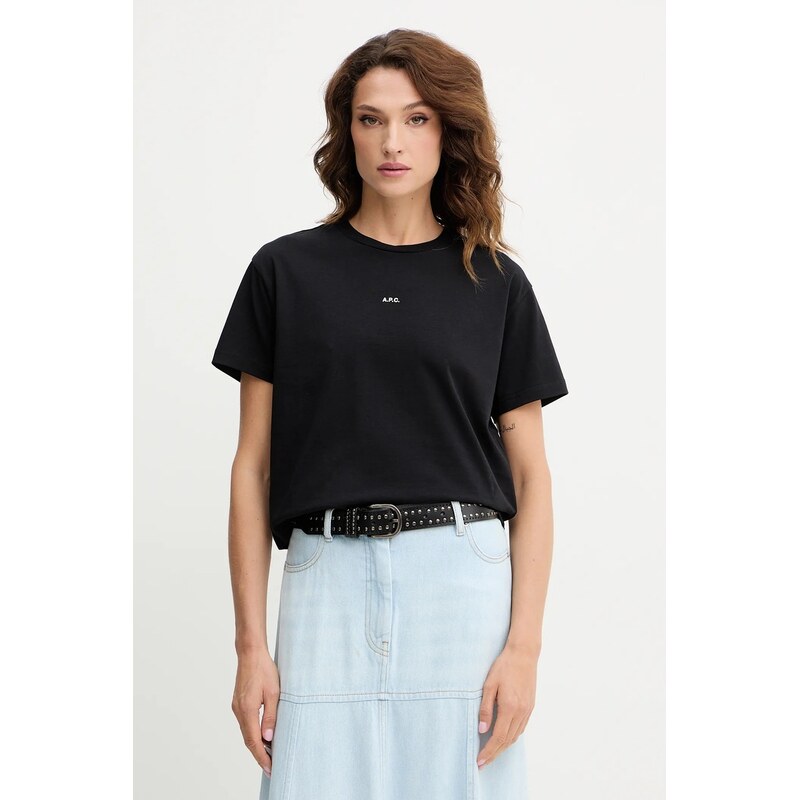 Bavlnené tričko A.P.C. t-shirt boxy micro logo GOTS 65212437