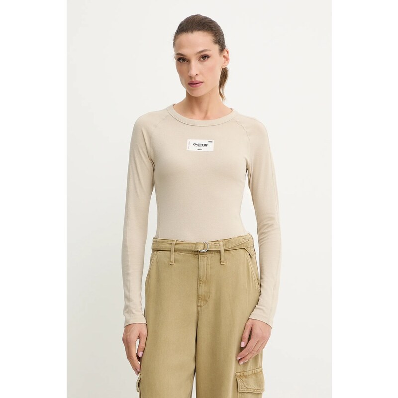 Bavlnené tričko s dlhým rukávom G-Star Embro patch slim 66514025