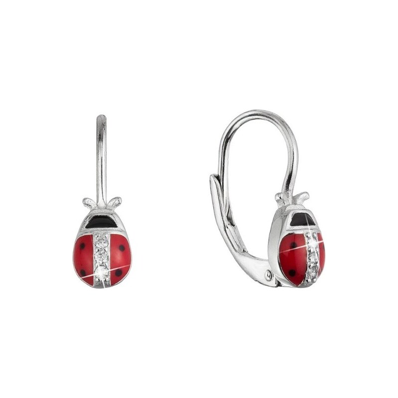 Evolution Group Krásne strieborné náušnice Lienky so zirkónmi 11534.1 66579688