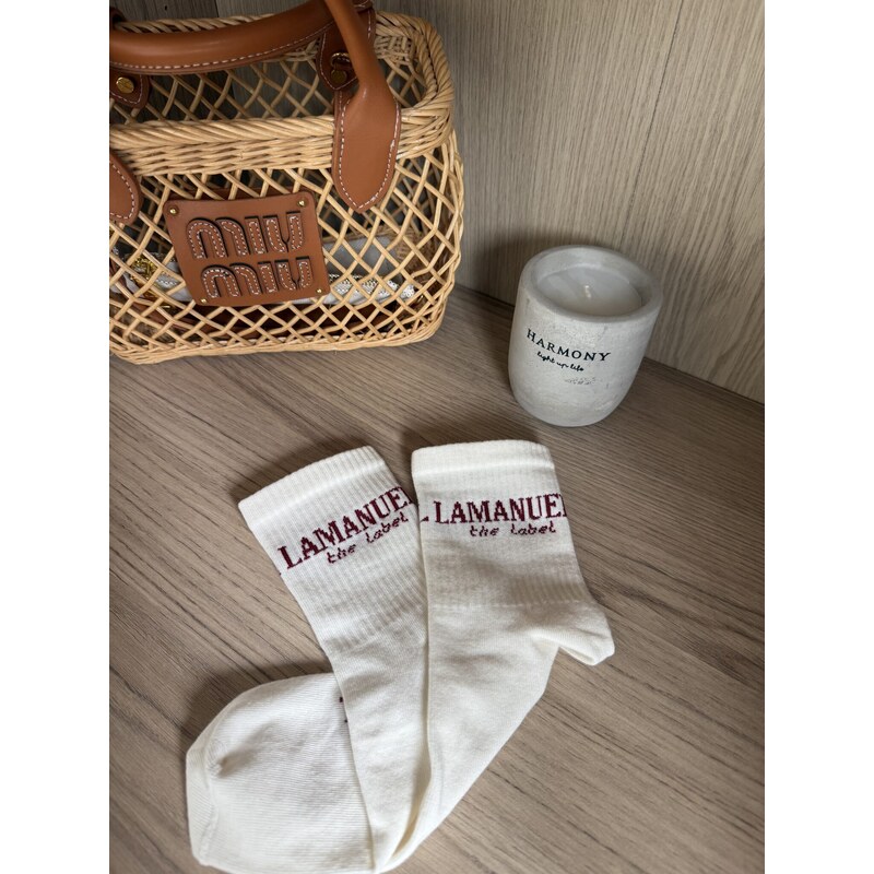 LaManuel Dámske ponožky LABEL bielobordové 65213131
