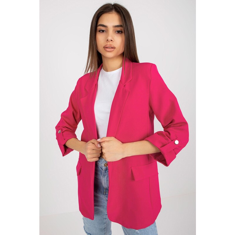 MladaModa Elegantné sako s podhnutými rukávmi model 19244 fuksiové 65213479