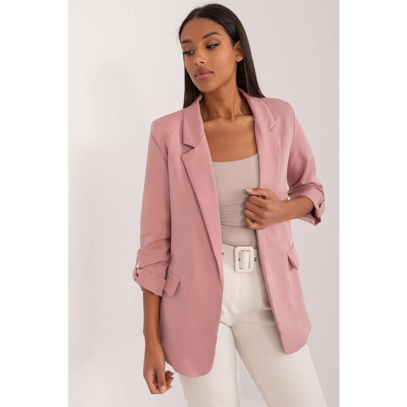 MladaModa Elegantné sako s podhnutými rukávmi model 19244 staroružové 65213480