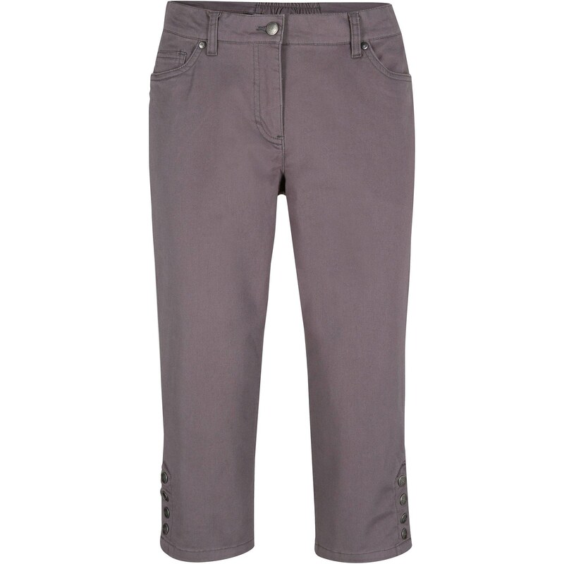 bonprix Bavlnené Capri nohavice s pohodlným pásom a gombičkami, farba 44790035