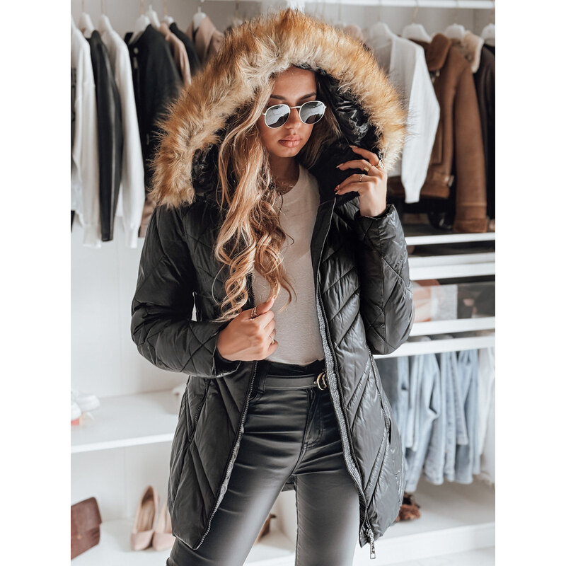 BASIC Čierna lesklá zimná bunda SOLARIS TY4007 47338632