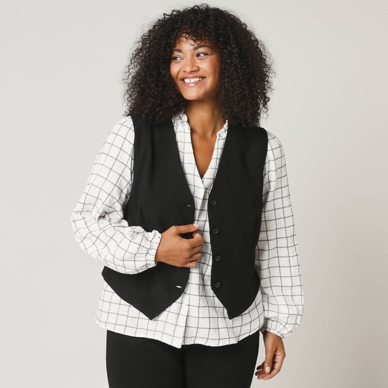 Vesta na gombíky v klasickom strihu čierna 042 Blancheporte 56607902