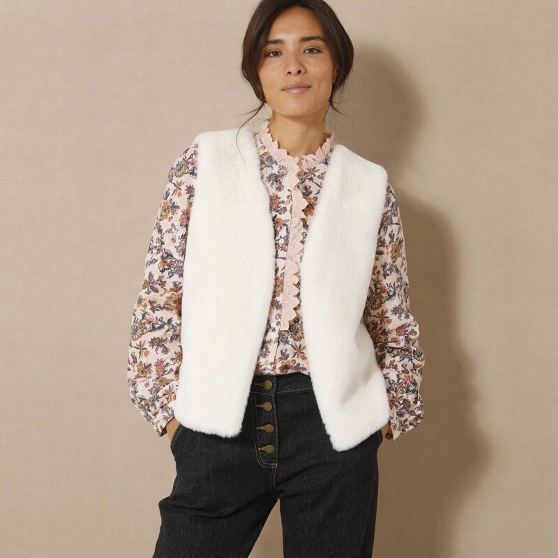 Vesta z kožušinovej imitácie ražná 040 Blancheporte 56607934