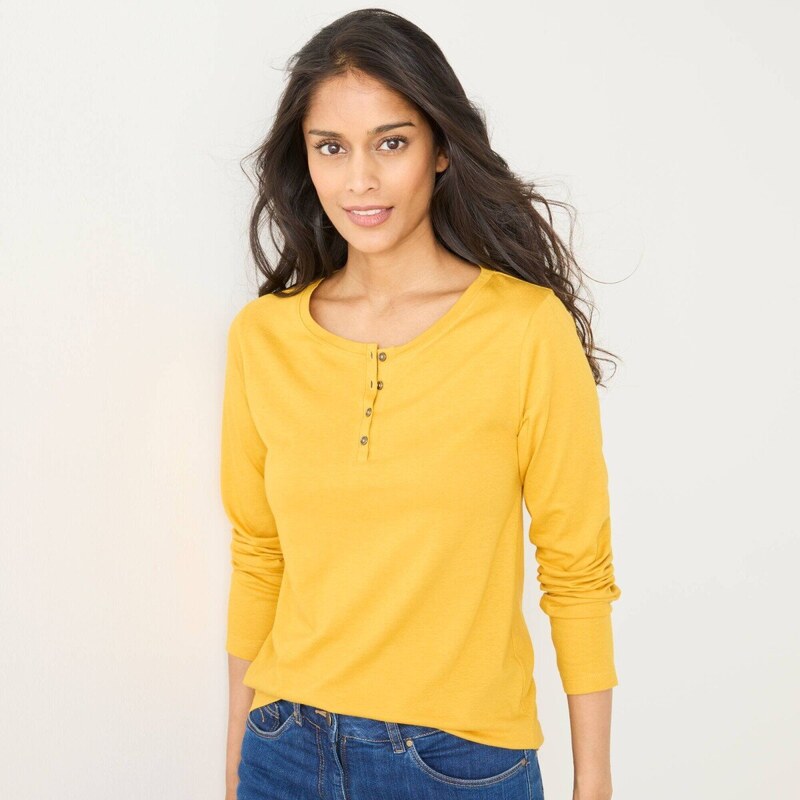 Tričko s tuniským výstrihom a dlhými rukávmi kari 050 Blancheporte 65217580