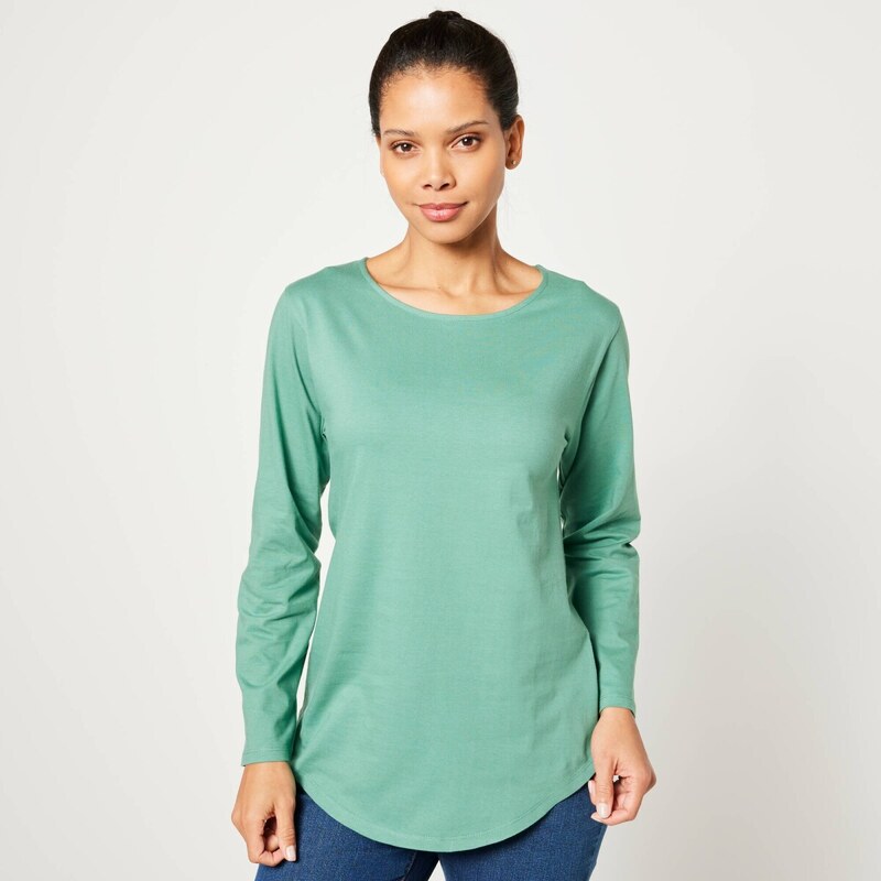 Dlhé tričko s dlhými rukávmi zelená 052 Blancheporte 65217620