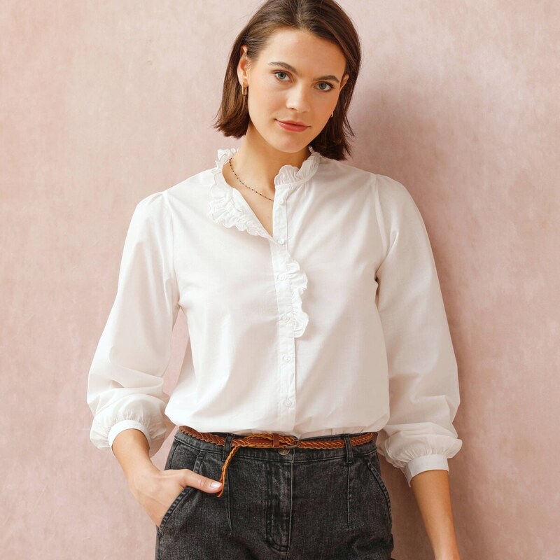 Jednofarebná blúzka s volánikom ražná 054 Blancheporte 65217642