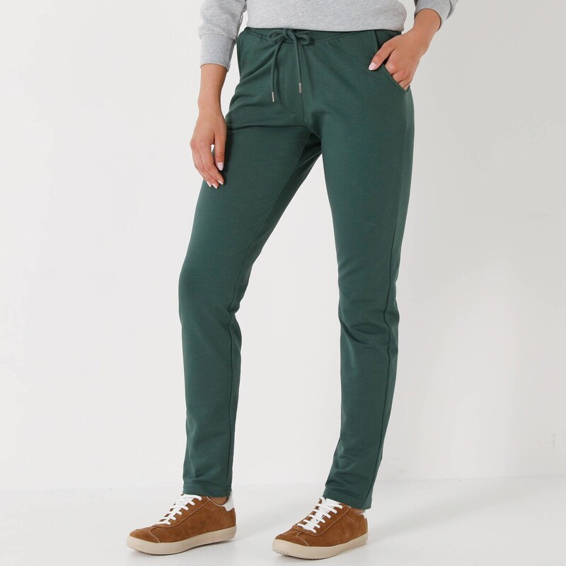 Moltonové joggingové nohavice s pružným pásom jedľová 052 Blancheporte 65217652