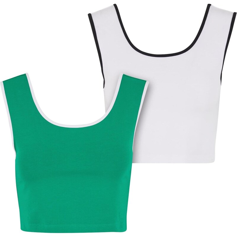 Urban Classics Top zelená / čierna / biela 65877147