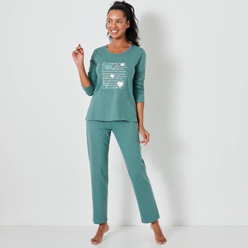 Pyžamo s potlačou sŕdc khaki 052 Blancheporte 65217720