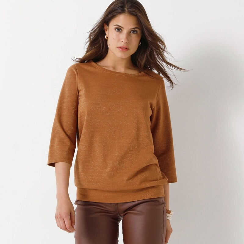 Trblietavé tričko s 3/4 rukávmi oriešková 036 Blancheporte 65217754