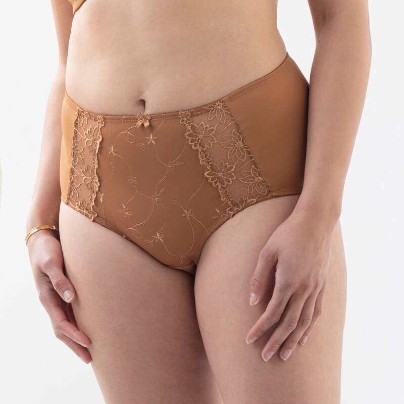 Súprava 2 maxi nohavičiek z mikrovlákna a tylu Antioco oriešková 036 65217792