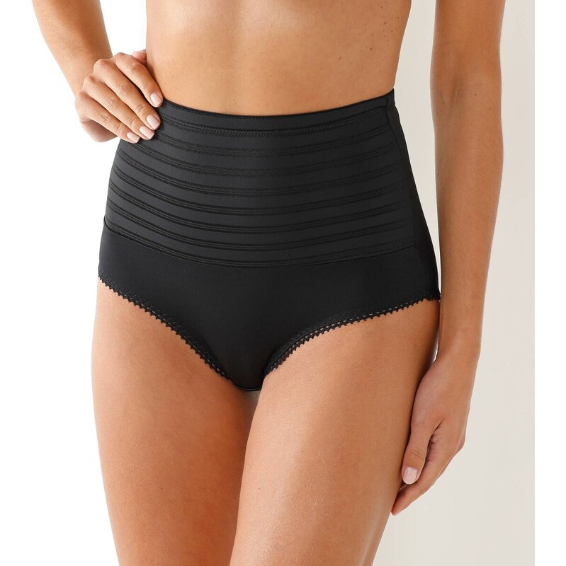 Spevňujúce a zoštíhľujúce nohavičky zo saténu a žakárového tylu čierna 65217806