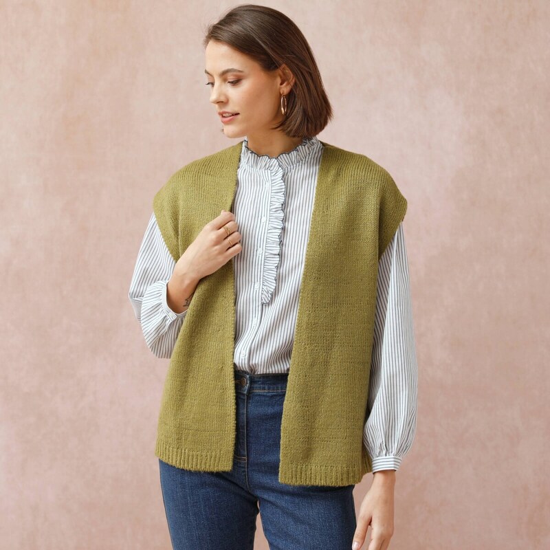 Vesta z jemného úpletu olivová 058 Blancheporte 65218552