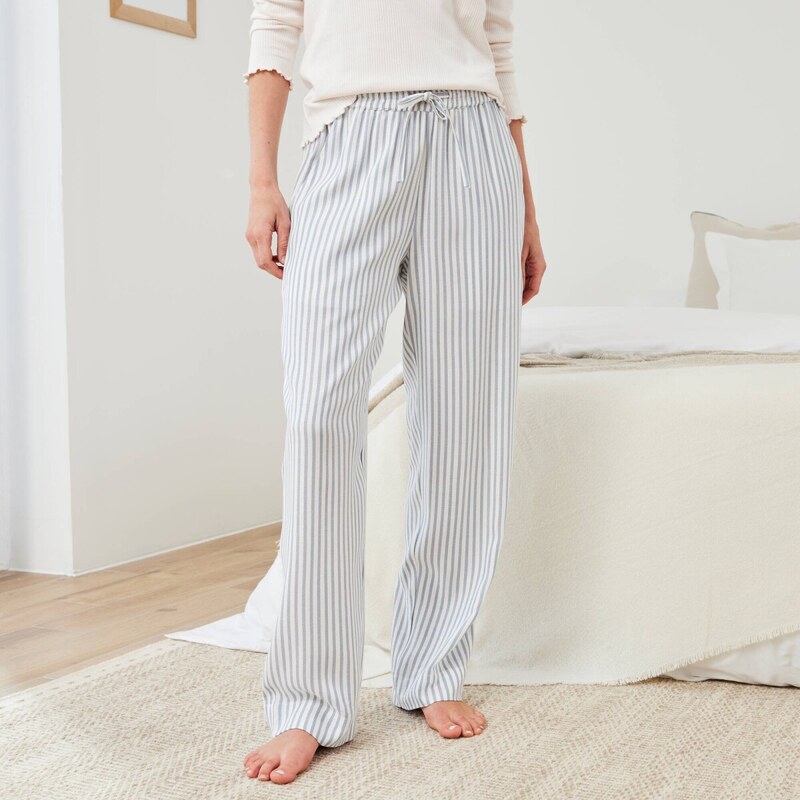 Pyžamové pruhované nohavice ražná/modrá 052 Blancheporte 65218810