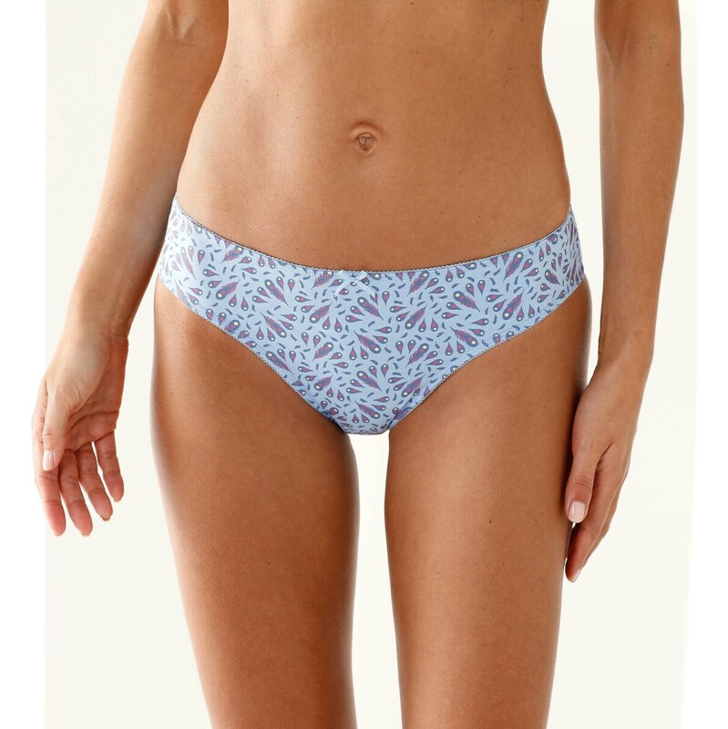 Súprava 4 midi nohavičiek s potlačou páva modrá 048 Blancheporte 65218849