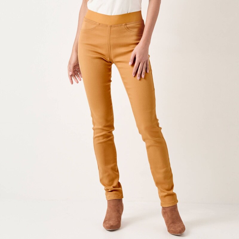 Pohodlné džegíny s pružným pásom, pre nižšiu postavu kari 054 65218873