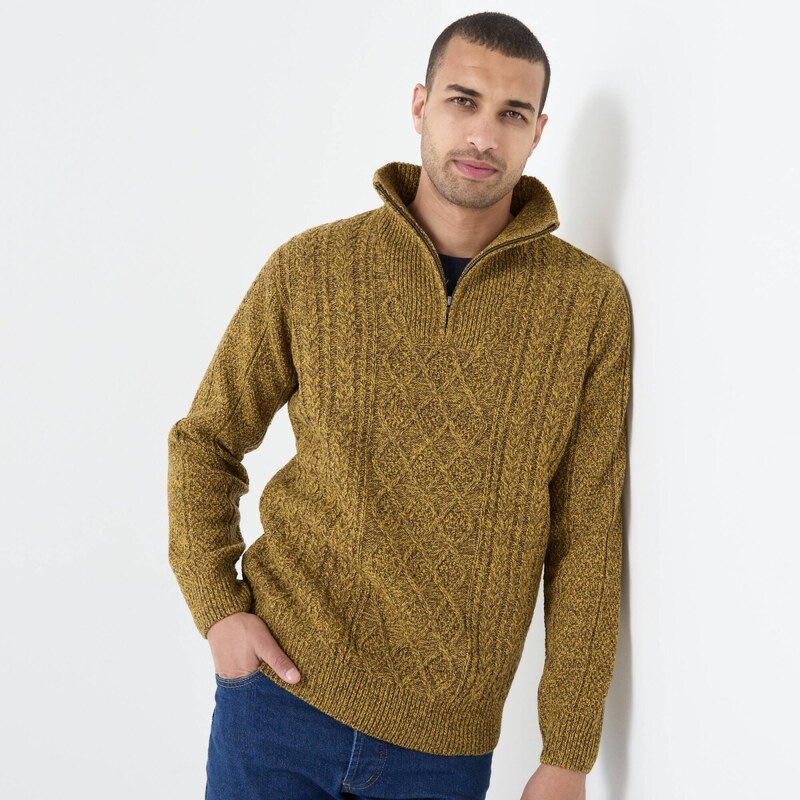 Pulóver so stojačikom na zips kari melír 086 Blancheporte 65218916