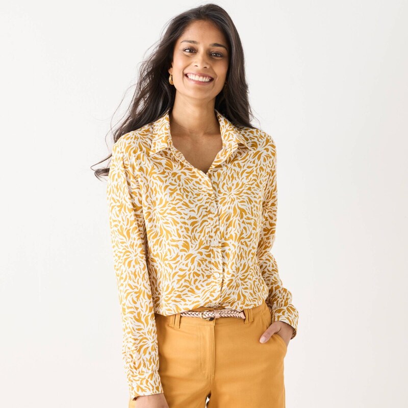 Košeľová blúzka s dvojfarebnou potlačou prírodná/kari 054 Blancheporte 65218930