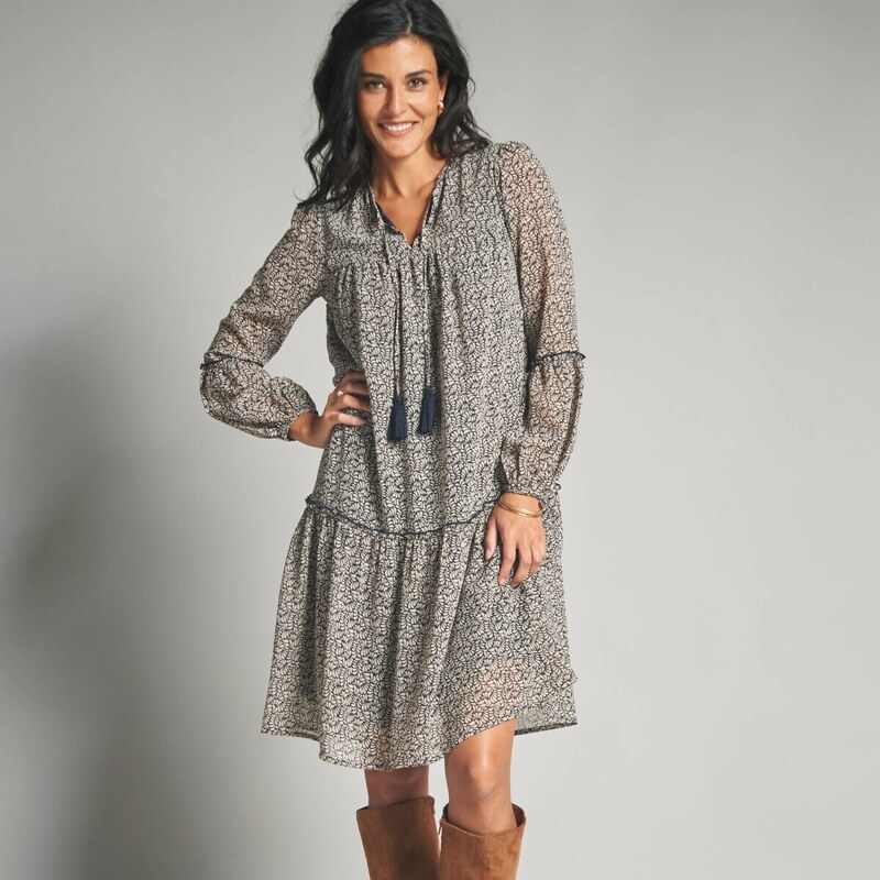 Voálové rozšírené šaty nám.modrá/béžová 054 Blancheporte 65218951