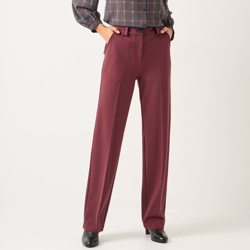 Rovné nohavice z úpletu Milano bordó 054 Blancheporte 65218980