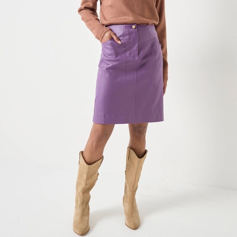 Krátka koženková sukňa slivková 052 Blancheporte 65219033