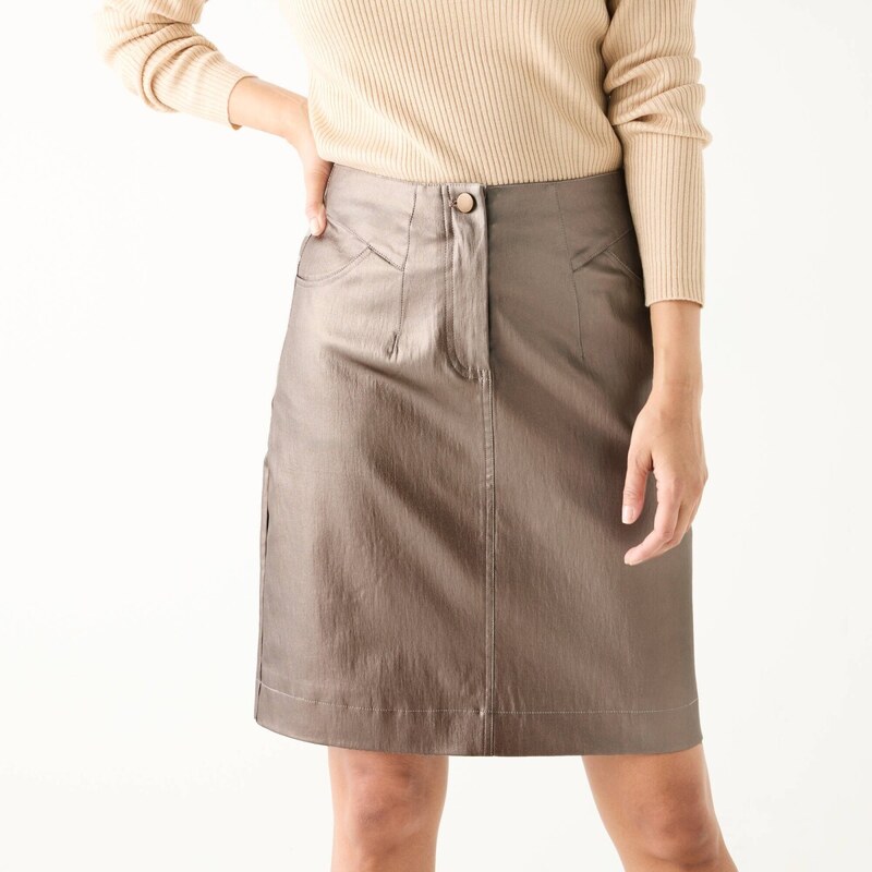 Krátka koženková sukňa zlatá 052 Blancheporte 65219032