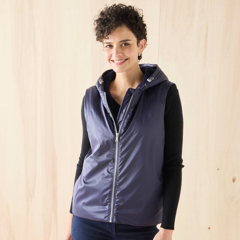 Nepremokavá vesta s plyšovou podšívkou nám. modrá 052 Blancheporte 65219105