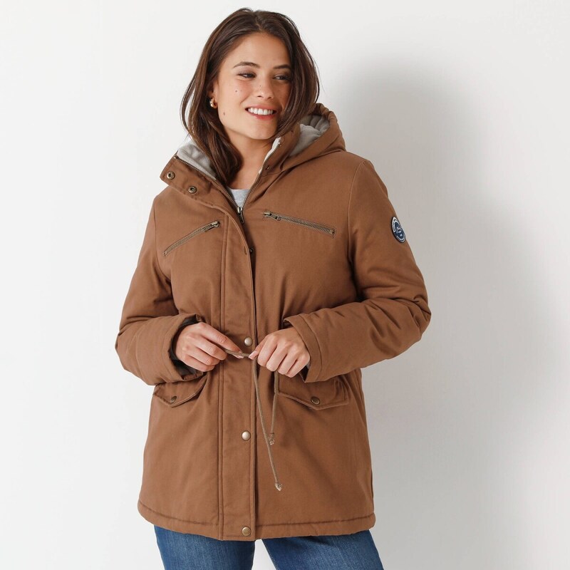 Nepremokavá parka s fleecovou podšívkou oriešková 056 Blancheporte 65219123