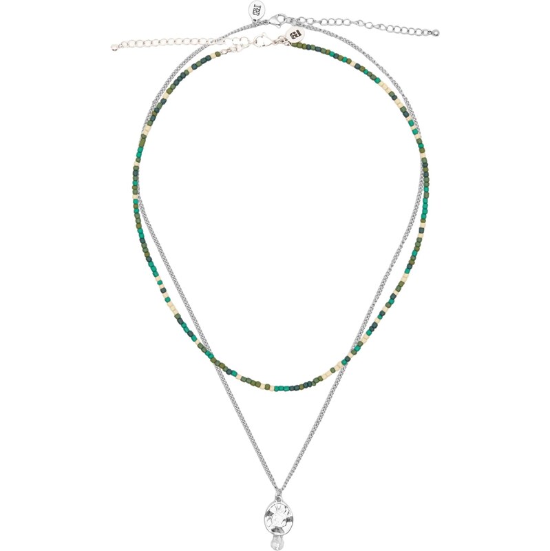 Pull&Bear Retiazka svetlobéžová / olivová / smaragdová / strieborná 65661667