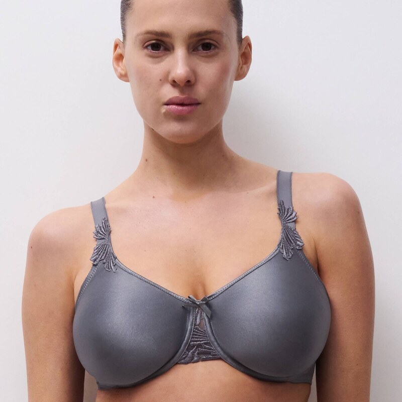 Polovystužená saténová podprsenka Hedona Chantelle, s kosticami tmavo 65219160