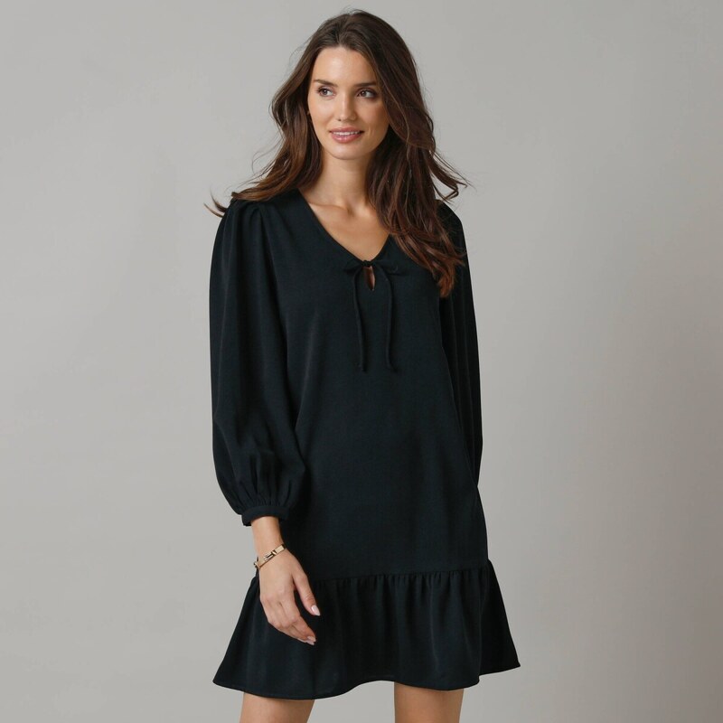 Krátke jednofarebné šaty čierna 052 Blancheporte 65219205