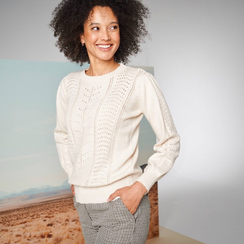 Pulóver s ažúrovým vzorom, jemný na dotyk ražná 036 Blancheporte 65218786