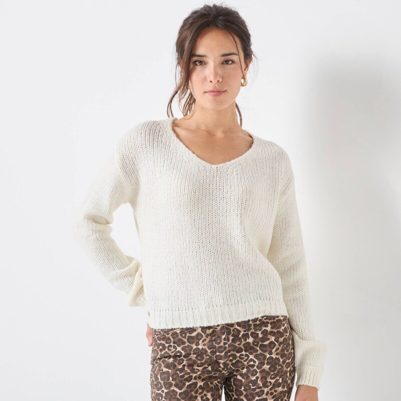 Voľný pulóver s výstrihom do V ražná 052 Blancheporte 65218832