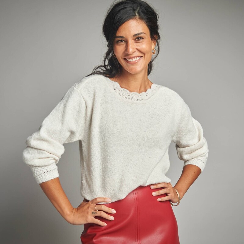 Pulóver s lodičkovým výstrihom ražná 048 Blancheporte 65218969