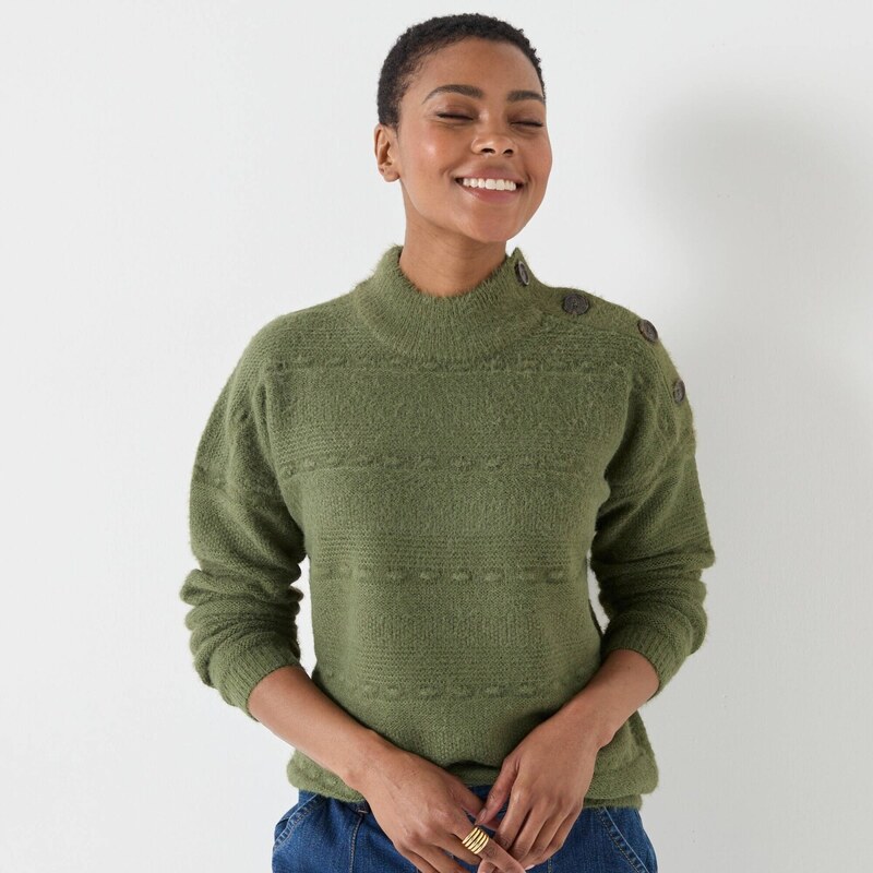 Pulóver so stojačikom z úpletu predĺženým vláknom lipová 054 65218985