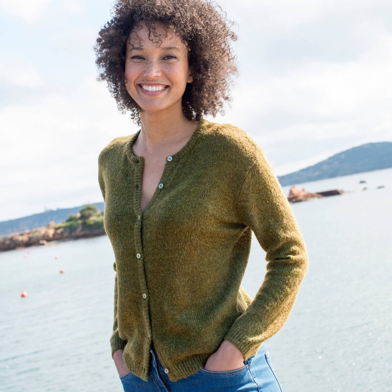 Sveter zo zmes vlny a mohéru machová 054 Blancheporte 65219049