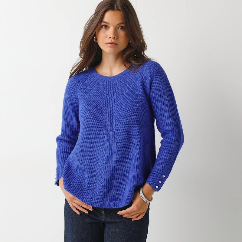 Rozšírený dlhý pulóver tmavomodrá 048 Blancheporte 65219152