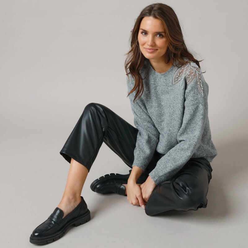 Originálny pulóver sivá antracitová 050 Blancheporte 65219201