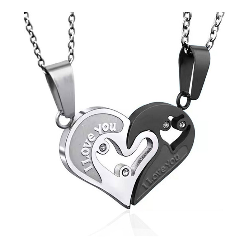 Impress Jewelry Prívesok pre dvoch, puzzle I LOVE YOU black 65220526