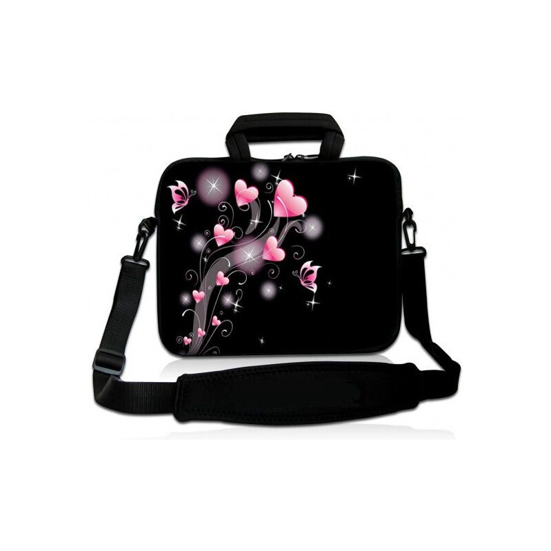 Taška cez rameno Huado do 17.4 Ružové srdiečka 65220804