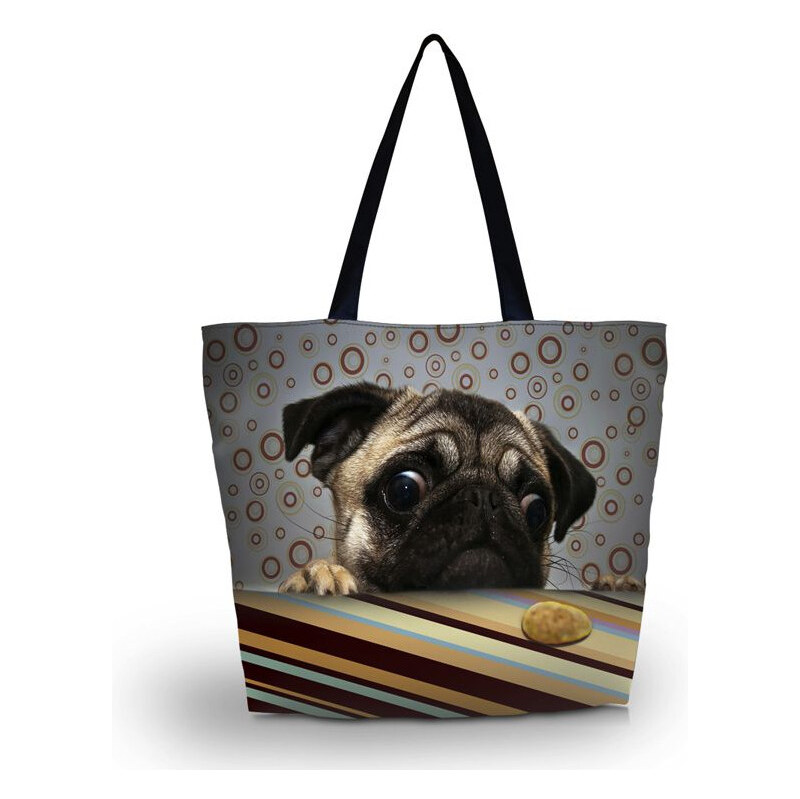 Nákupná a plážová taška Huado - Mops 65221090