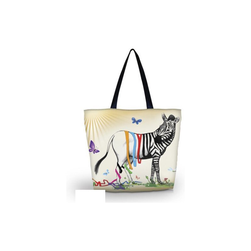 Nákupná a plážová taška Huado - Zebra 65221091