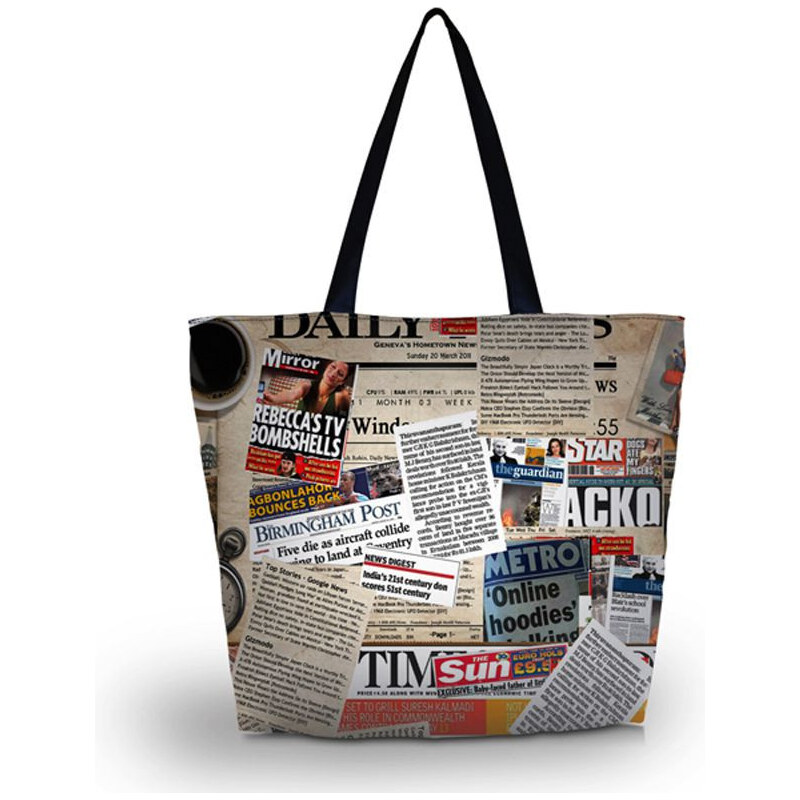 Nákupná a plážová taška Huado - Noviny 65221086