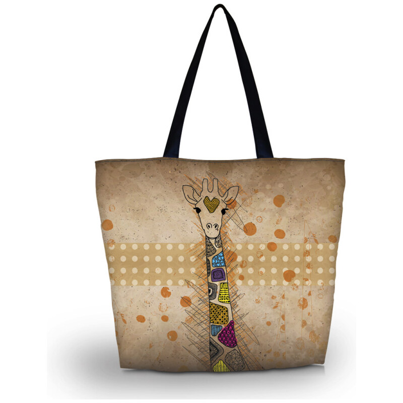 Nákupná a plážová taška Huado - Farebná žirafa 65221199